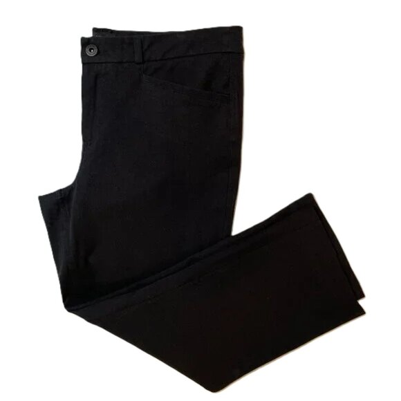 Banana Republic Black Stretch Twill Ankle Crop Pants Size 12 - Picture 4 of 13